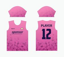 diseño de serigrafía de jersey de patrón abstracto para sublimación de jersey. plantillas de camisetas para equipos deportivos de fútbol, baloncesto, ciclismo, voleibol, etc. tema degradado rosa vector