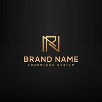 Luxury Line Art Letter N R Logo Vector