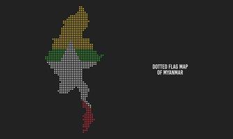 mapa punteado de la bandera de myanmar vector