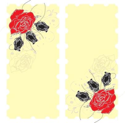 Vintage invitation card with elegant floral design