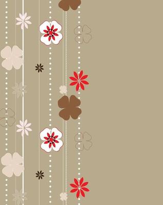 Vintage invitation card with elegant retro abstract floral design