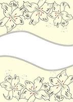 Vintage invitation card with elegant retro abstract floral design vector