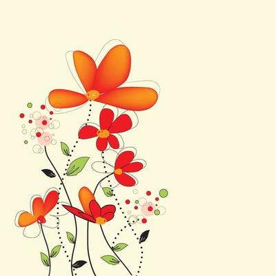 Vintage invitation card with elegant retro abstract floral design