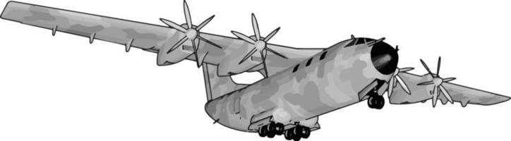 Big old bomber, illustration, vector on white background.