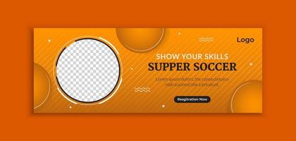 Soccer or football tournament web banner template vector