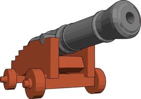 Old cannon, illustration, vector on white background.