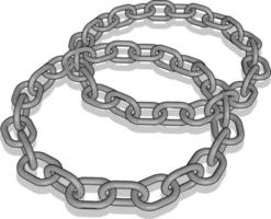 Silver chain, illustration, vector on white background.