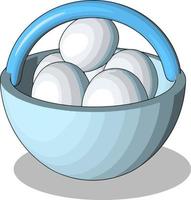 Eggs in basket, illustration, vector on white background.