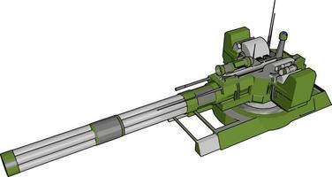 Machine gun, illustration, vector on white background.