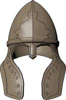 Medieval helmet, illustration, vector on white background.