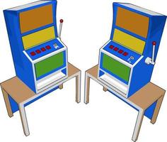 Slot machine, illustration, vector on white background.
