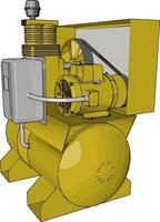 Yellow machine panel, illustration, vector on white background.