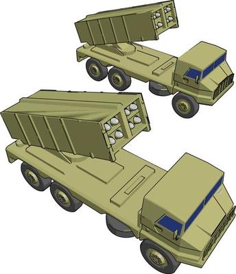 Anti-aircraft defense, illustration, vector on white background.