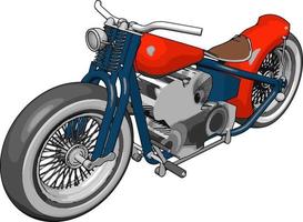 Red motorcycle, illustration, vector on white background.