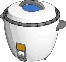 White cookware, illustration, vector on white background.