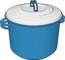 Blue cookware, illustration, vector on white background.