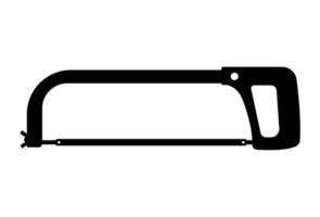 Hacksaw Silhouette, Fine Toothed Hand Saw Tool Illustration vector