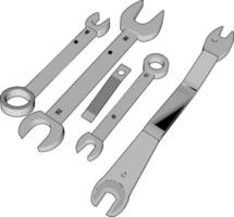 Multiple tools, illustration, vector on white background.