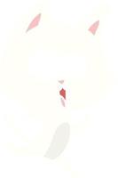 funny flat color style cartoon cat vector