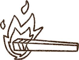 Burning Torch Charcoal Drawing vector