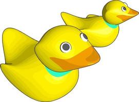 Rubber duck, illustration, vector on white background.