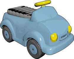 Small blue car, illustration, vector on white background.