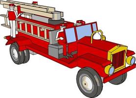 Red firetrucks, illustration, vector on white background.