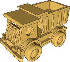 Garbage truck toy, illustration, vector on white background.