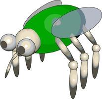 3D model of a fly, illustration, vector on white background.