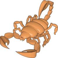 Mode of a 3d scorpion, illustration, vector on white background.