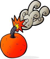 cartoon burning bomb vector