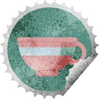 coffee cup graphic vector illustration round sticker stamp