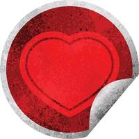 heart graphic vector circular peeling sticker