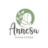 Muslim hijab fashion logo design vector