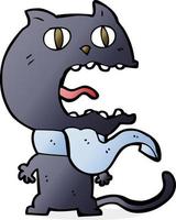 cartoon frightened cat vector