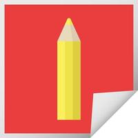 yellow coloring pencil graphic vector illustration square sticker