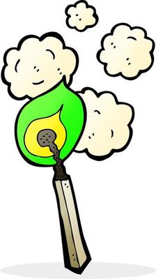 cartoon burning match