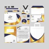 Gold and White Business Kit Stationary vector