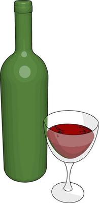 Glass of wine, illustration, vector on white background.