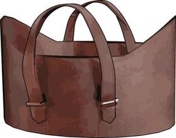 Woman brown bag, illustration, vector on white background.