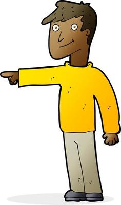 cartoon man pointing