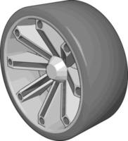 Neumático de coche, ilustración, vector sobre fondo blanco.