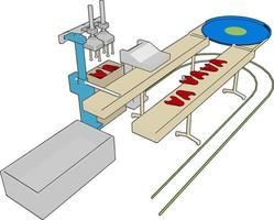 Factory machine, illustration, vector on white background., illustration, vector on white background.