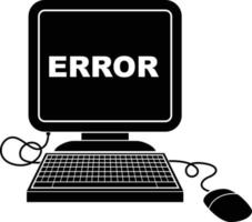 icono de vector ilustración de un error de computadora