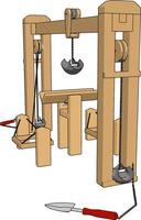 máquina de madera contrachapada, ilustración, vector sobre fondo blanco.