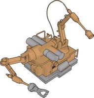 máquina de ingeniería, ilustración, vector sobre fondo blanco.