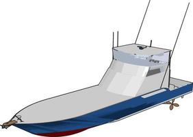 Model of speed boat, illustration, vector on white background.