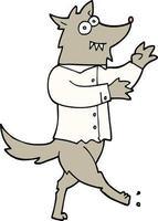 hand drawn doodle style cartoon werewolf vector