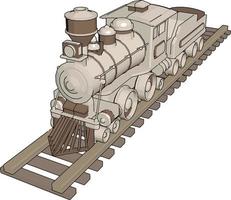 tren de juguete, ilustración, vector sobre fondo blanco.