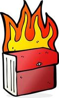 cartoon burning business files vector